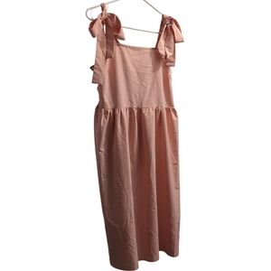 💥 SHEIN Curve Pink Tie Shoulder Midi Dress 1XL